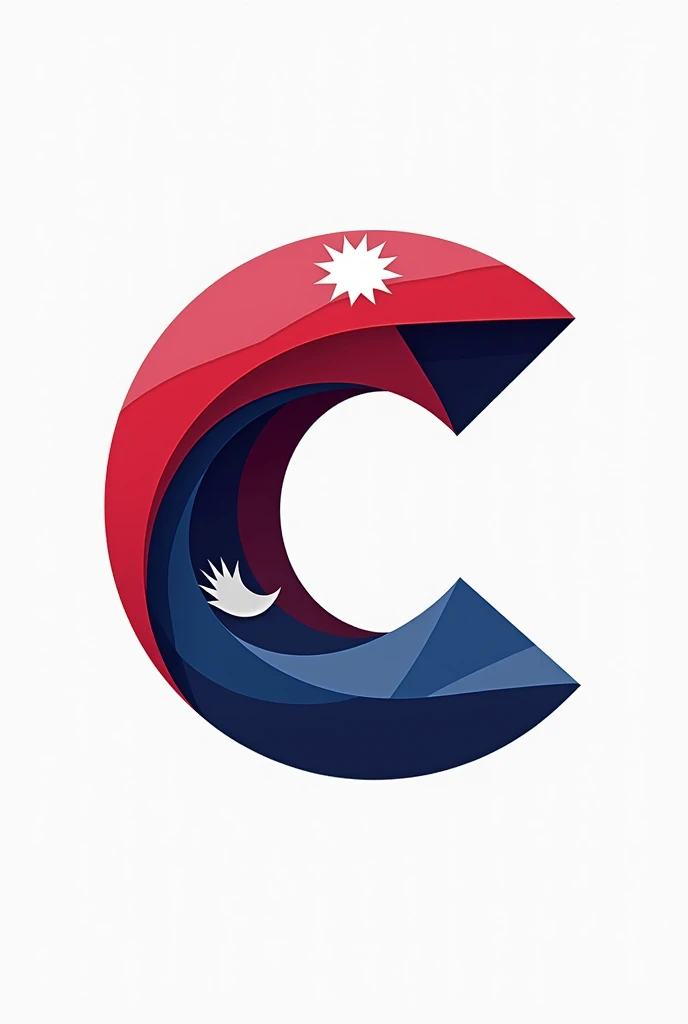 Vector Logo of letter C wrapped nepal's flag