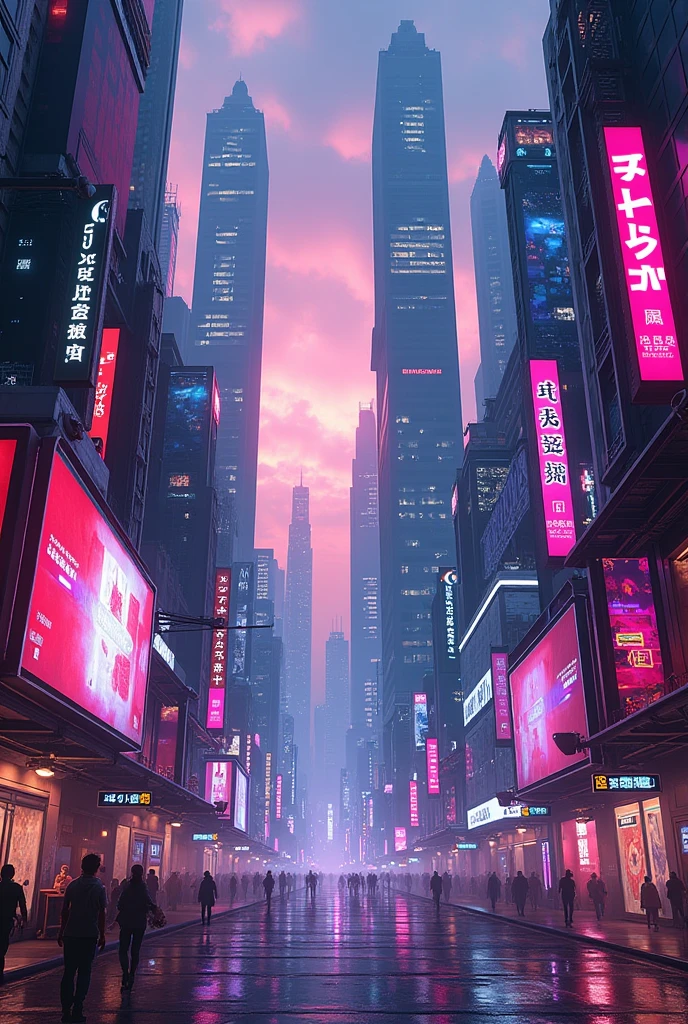 Hyperpop city street with no people