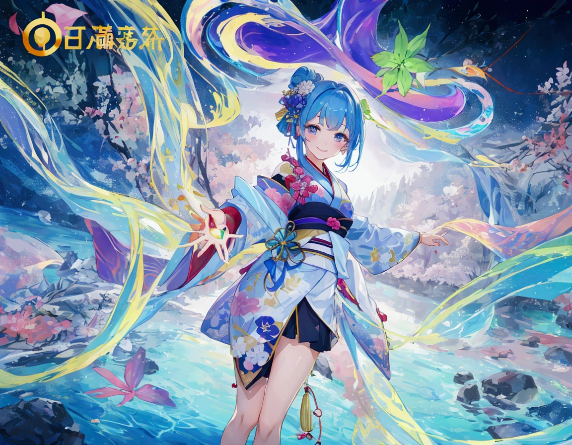 masterpiece, highres, best quality, 1girl solo, xiao_qiao, smile, kimono