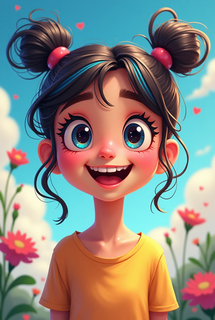 A cartoon ager girl