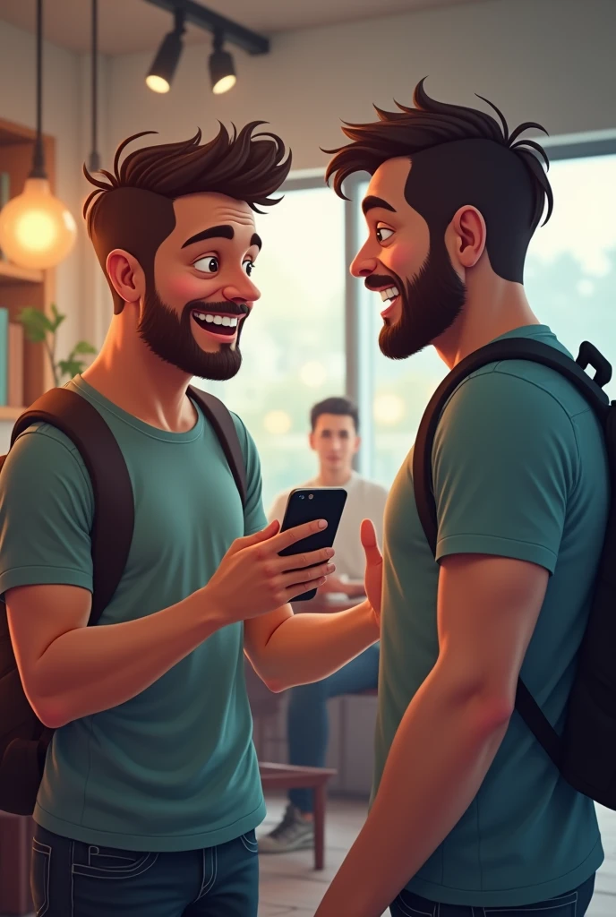 make me 2 people talking about a pc components podcast men looking forward young

