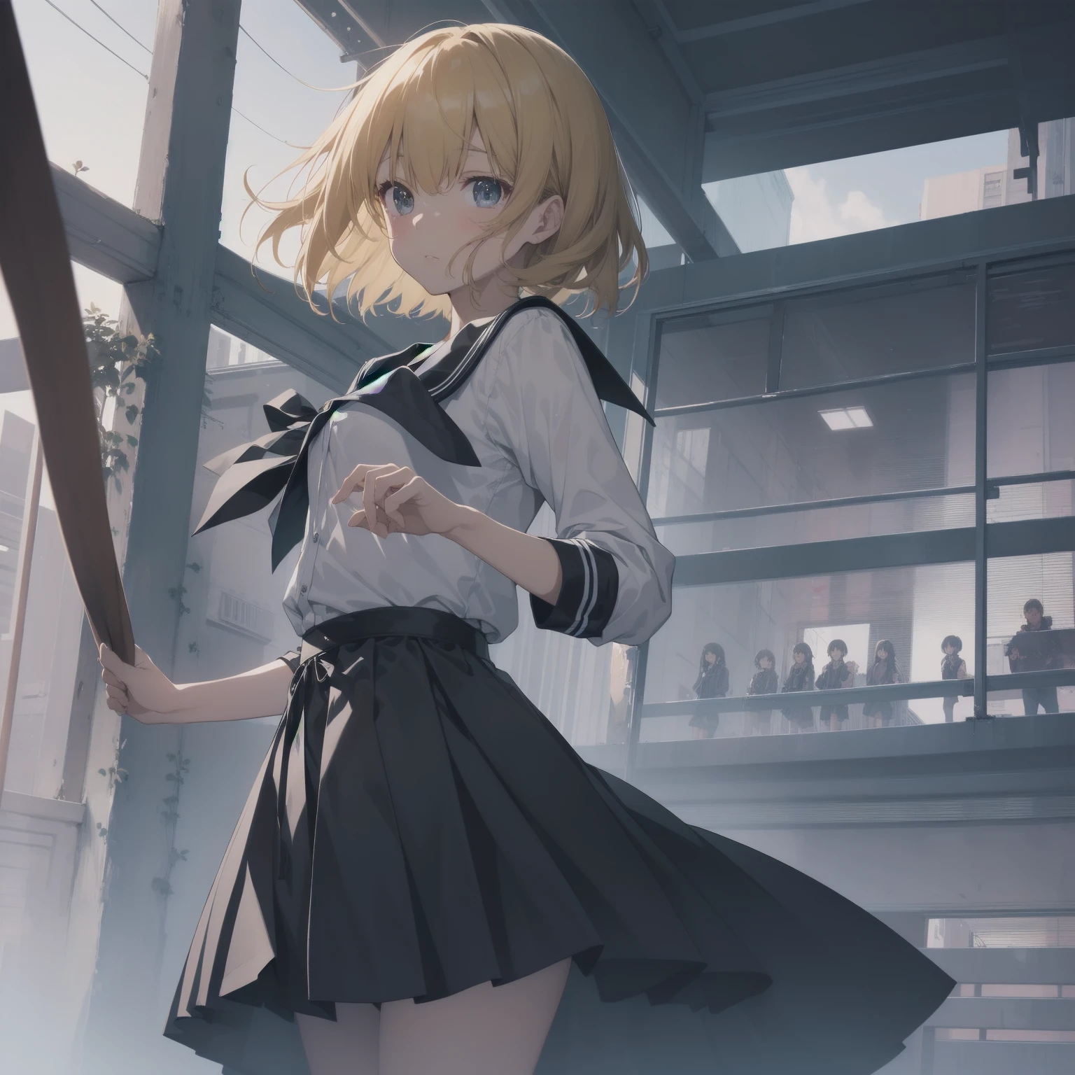ultra-absurdres-Top quality by artist God, ultra-detailed, high resolution, anime moe artstyle, best anime 8k konachan wallpaper, pixiv contest winner, pool:2810, perfect anatomy,break, 1girl, (Please draw a girl walking sleepily to school alone. )break,(Solo,little female,:1.3),Full limbs, ,a junior high school student, (very short hair), short cut, flat chest, , small butt, small black eyes, beautiful detailed eyes, well-proportioned iris and pupils, expressive eyes, highres detailed hair, soft expression, salor school_uniform, sailor collar, serahuku, bow, pleated skirt,(Detailed Lighting), (Detailed background), in the School commute route. break,super detailed skin, Best cinematic lighting powered by famous artist, 8k,beauty illustration,photoshop_(medium),very aesthetic,break,((artist:echo_(circa) )), artist:clamp ,artist:carnelian ,artist:kantoku ,
