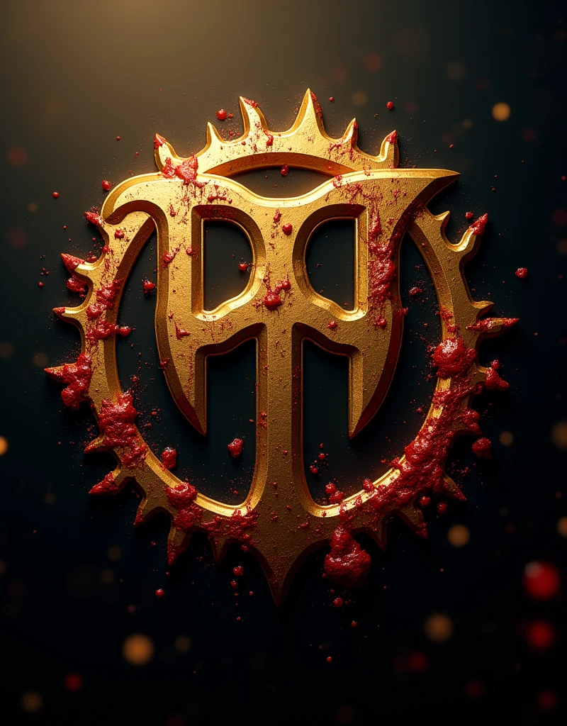 a golden bloody logo,psychonance youtube channel,black background shows power,ultra-detailed,4k,8k,highres,masterpiece:1.2,ultra-detailed,realistic,photorealistic,photo-realistic:1.37,HDR,UHD,studio lighting,ultra-fine painting,sharp focus,physically-based rendering,extreme detail description,professional,vivid colors,bokeh