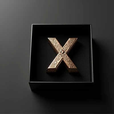 Emblem LuXur Xclusive creatively enclosed in a box, the X of Luxur emphasizes, background black