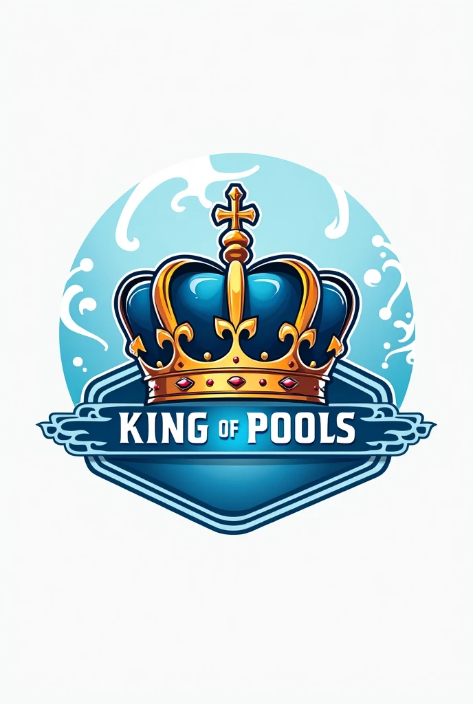 Logo with the phrase "king of pools"