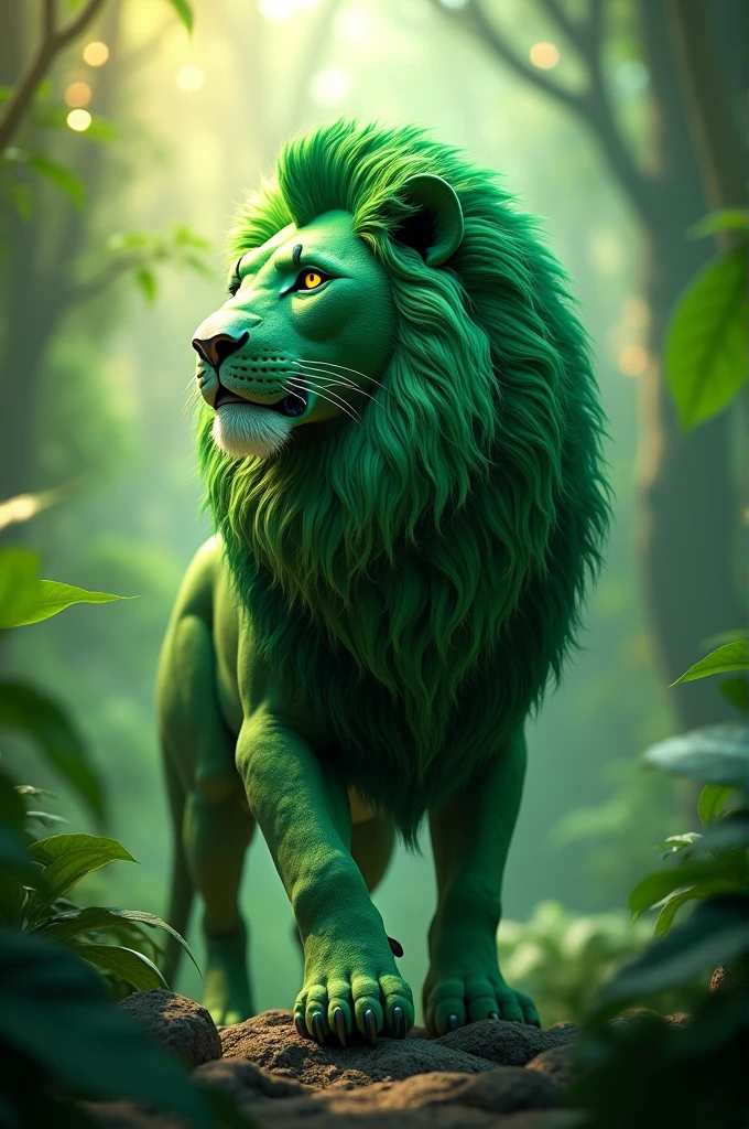 a green lion