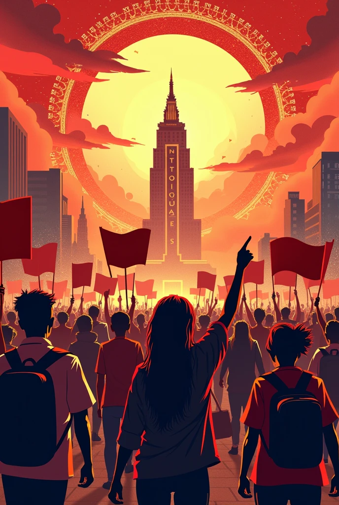 ( নবান্ন চলো ২৭ তারিখ - ছাত্র আন্দোলন ) create a poster red golden