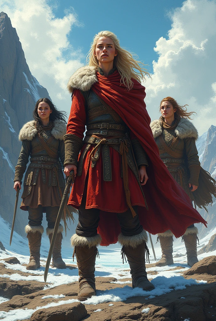 Viking women wearing galoshes freeing themselves from patriarchal tyranny