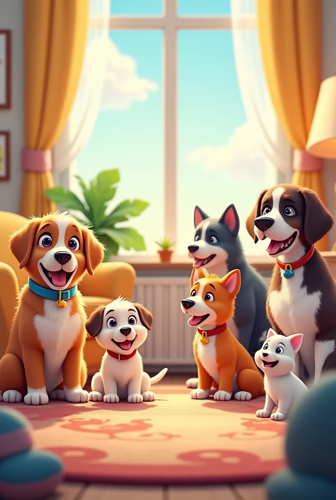 Please create a background for power point presentation slide with dogs and cats 