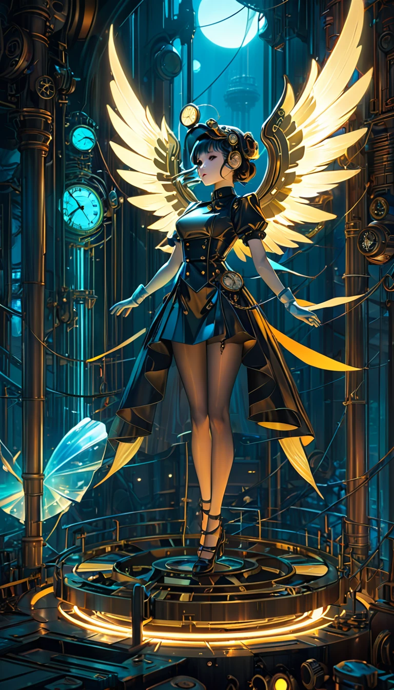 Iridescent時計、Iridescent機械式時計, steampunk, Dieselpunk, Clockpunk, Mysterious color scheme, Twilight light effect, Conceptual installation fantasy art, 2.5D, delicate and dynamic、16K, Ultra-high resolution, Ultra-high resolution, to be born,wonderful ,future、Iridescent、The world 30 years from now