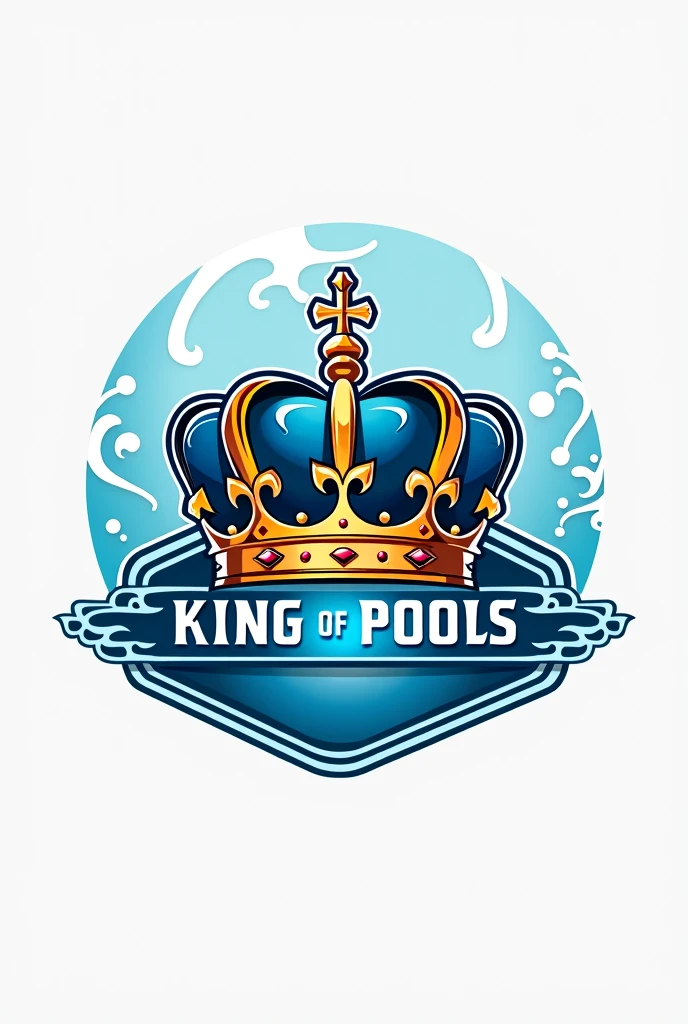 Logo with the phrase "king of pools"