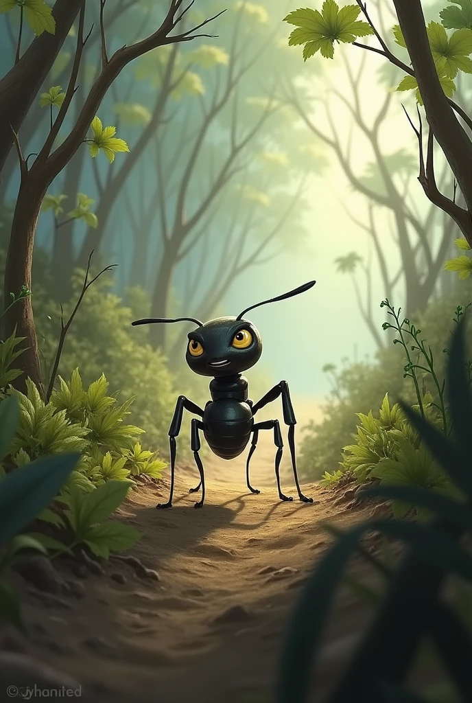 The wind did blow, the branches bent,
But onward, upward, the little ant went.