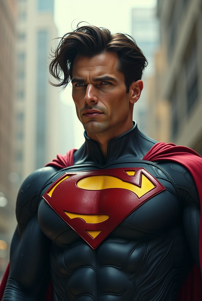 high quality, 8K Ultra HD,  male superhero with stylish hair, semi realistic