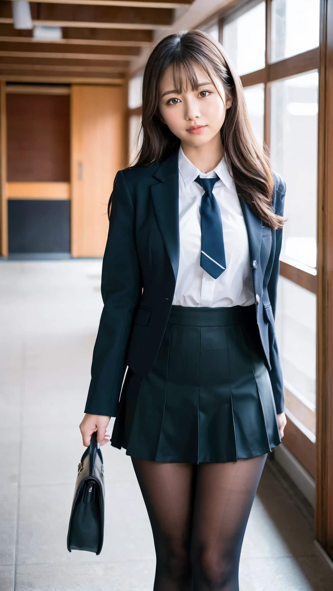 Great quality、8k、flying debris、(RAW Photos:1.4)、High resolution、((Composition away from the subject))、顔から足首までのFull body photo))、((Perfect Anatomy))、1 female 、Small build、Detailed skin、Shiny skin、Baby Face、double eyelid、eyes with long eyelashes、Small face、smile、Open your mouth、Staring out the window in the school hallway、Stretch your back、The windows provide natural light、Realistic school scenery、middle School girl、Blue and grey school bag on shoulder、Slender and delicate body、Small breasts、A blazer uniform with green lines、girl 、Check skirt、healthy、young woman、black tights、black tights、Brown loafers、loafers、Full Body Shot、Beautiful Hairstyles、Accentuates very slim legs(Please take a picture from the front.), (8k), (Highest quality: 1.5), (Realistic: 1.1), 超High resolution, Very detailed, Golden Ratio, (Two tall Japanese high school s), 24-years-old, (F Cup Big:1.7), Huge breasts((Breast engorgement)), Cleavage,(Full body photo), (Very cute face, Overlooking here, Please put your hands on your hips,((I can see your panties))(Sitting upskirt)), Simple uniforms, The sisters wear the same uniform., (Wearing a Japanese office lady uniform), Long sleeve uniform, ((thick and long legs)), ((Very wide thighs:1.6)), ((Very long legs:1.4)), (I always wear black pantyhose), (if that&#39;s it&#39;tight, won&#39;Shine.、Very short), (Oily shiny black pantyhose),(ヒールが高いハイヒールloafersを着用) , Please take a picture from the front, (8k), (Highest quality), (Realistic), (Three tall Japanese high school s), 24-years-old, F Cup Big, Three Sisters, (Full body photo), (Angry with a super cute face, Angry face, Overlooking here, Cleavageを強調するために腕を組む, (Very wide thighs), (Plump legs), (They always wear black stockings....),Simple uniforms, Wearing a monochrome Japanese uniform, Street Snap, Japanese blonde, blonde, short hair, hair band, Glare, Frowning, Compensate, Frowning, Frowningをする, Surrealism, First Person View, First Person View, Wide-angle, 超High resolution, Anatomically correct, Super Detail, 16K, プリーツミニスカートと黒ストッキングを履いた女性のFull Body Shot, Micro Mini Skirt, (スカートがVery short), (Very long legs), (Very wide thighs), (Plump legs), (She always wears black stockings....), (Wearing brown platform high heels), Accurate high heels,　