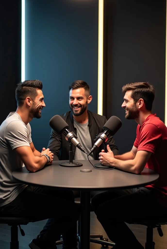 Ronaldo and Messi In a Podcast of VIRAT Kohli Together 
