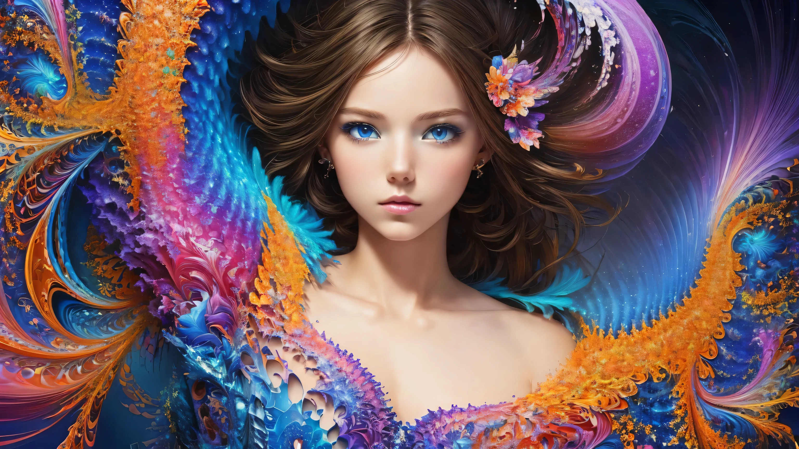 (masterpiece, top quality, best quality, official art, beautiful and aesthetic:1.2), (1girl),upper body, extreme detailed,(fractal art:1.3),colorful,highest detailed, nsfw