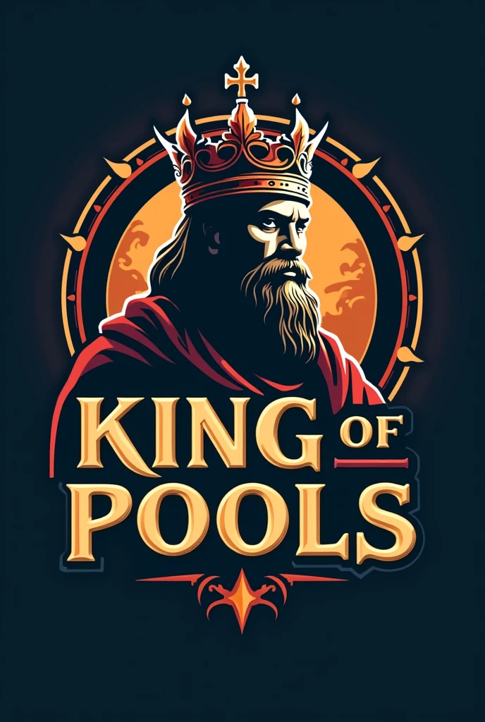 Logo with the phrase "king of pools "
