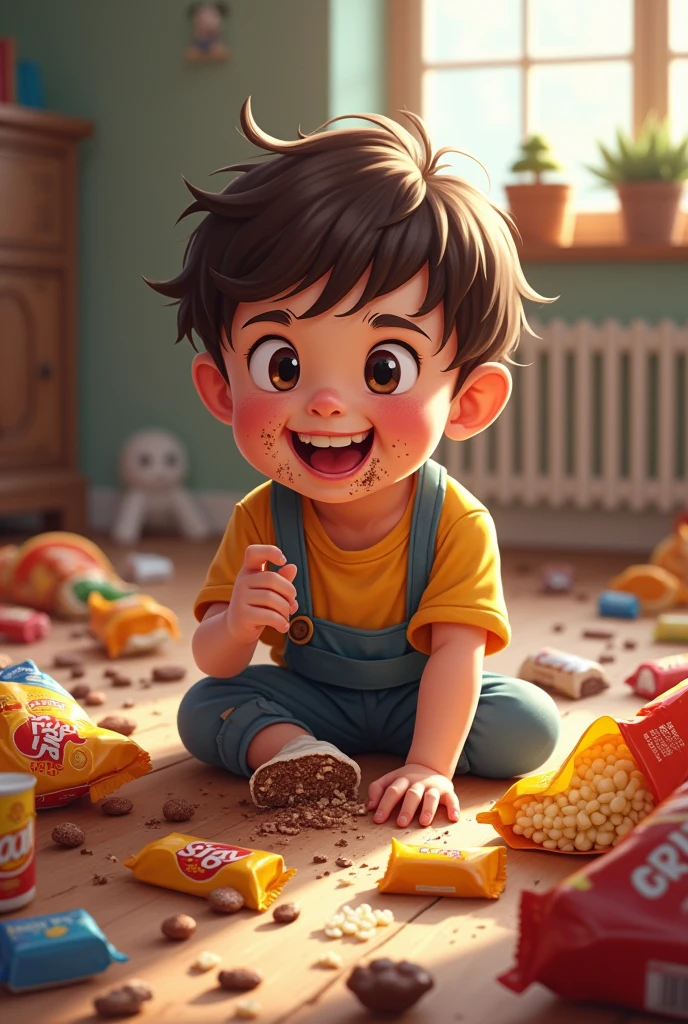 Junk food eating child