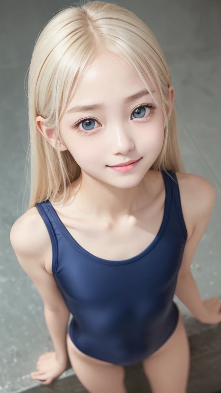 2girls,((from above:1.5)),((((sfw:1.5)))),((sfw:1.5)),((sfw:1.5)),((sfw:1.5)),((Upper Body:1.5)) Korean Asian r Photos、((Beautiful and cute idol girl:1.5))、Platinum Blonde Hair、11yo,Naow eyes:1.5)、(((Beautiful and cute idol girl:1.3))、silver Blonde Hair、14yo),Thiface、Thin neck、((Slim body)),((skinny):1.5),((Flat chest:1.5)),((clavicle)),((Narrow eyes：1.5))、(Thin arms)、(Thin neck)、（Thin lips）、A small smile、Thin arms、(Dark blue school swimsuit:1.5）,smile、Eyes in Love、Girl２people、