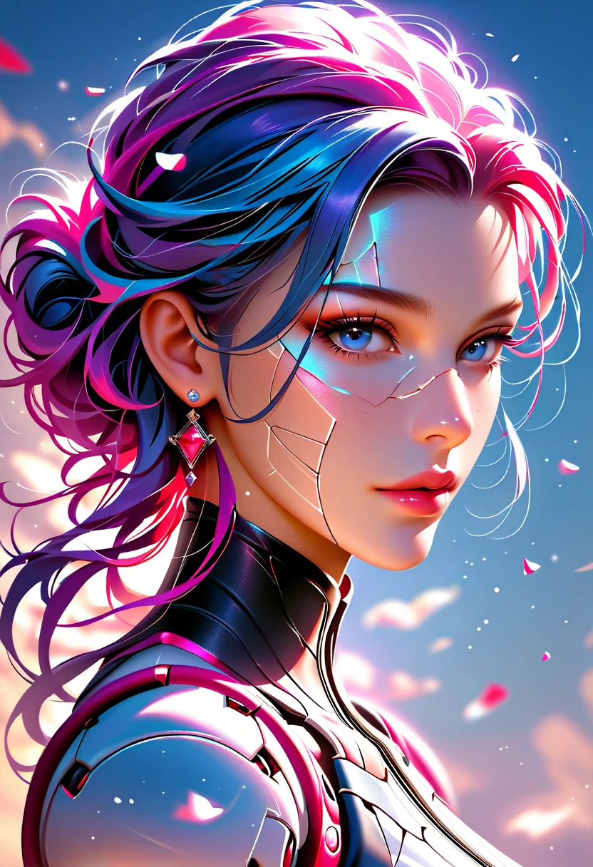 ((masterpiece, Highest quality, Extremely detailed CG, unity 8k wallpaper )),(masterpiece, Highest quality, Highest quality, Official Art, beautiful,aesthetic:1.2)Cyborg girl face portrait,Cracked skin,sf,Ball joints