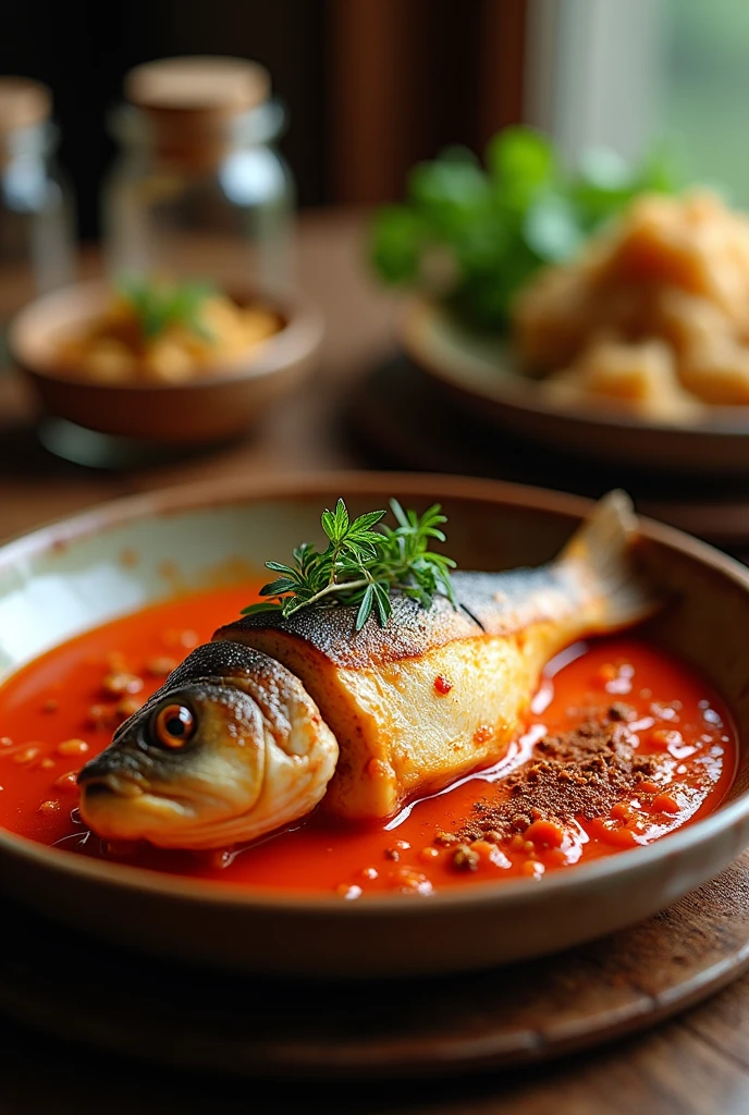 Fish in red sauce