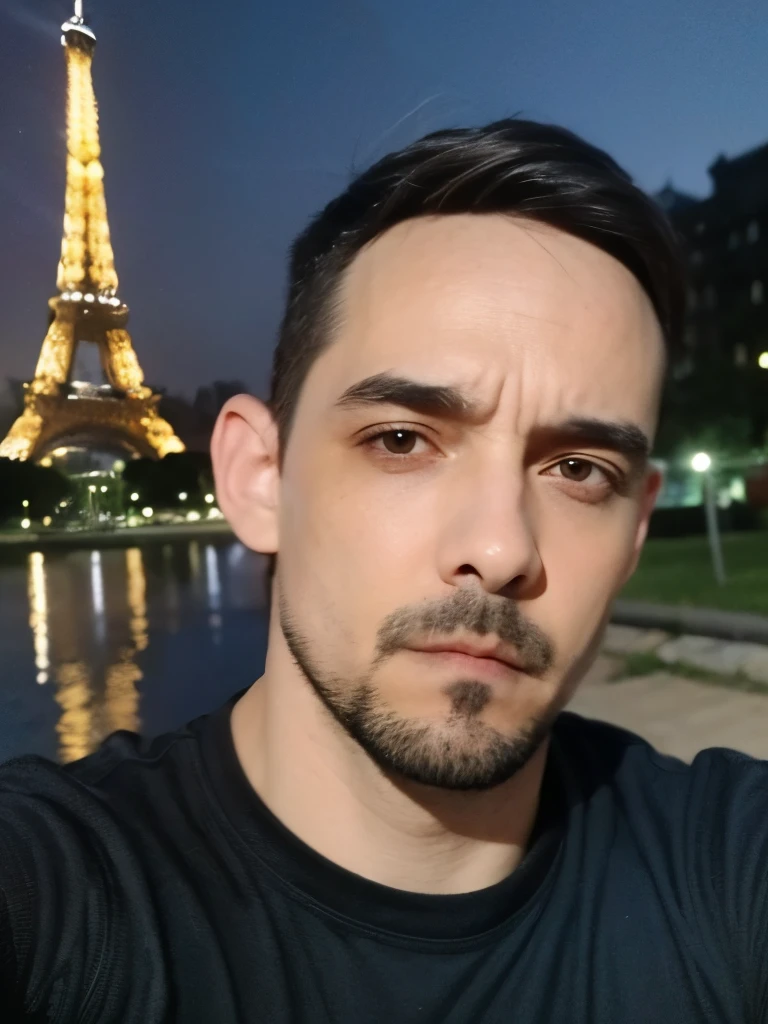 ​masterpiece, best qualityer, (​masterpiece), (best qualityer: 1.4), (ultra high: 1.2), (hyper realist: 1.4), (photorrealistic: 1.2), Highly detailed CG Unit. (((1man, male:1.5))) , selfie of wtruffa in Paris at night, (((Eiffel tower background))) , ((strong guy, muscle)) . wall-paper 8k, shot style, Complex, High detailed, Dramatic, Highest quality still film image, very detailled, ​masterpiece, best qualityer, Realistic ultra-detailed rendering style, naturallight, Crisp character design, (hard focus, 8k), ((natural skin texture))), 8K textures, soft cinematic lighting, Sala Adobe Light, HDR, sophisticated, rich details details, sharpen focus, (((Look do filme))), soft shades, Frenzy of details, details Intricate, super details, low-contrast, soft film lighting, perfectbody, ((ultra-high-resolution, high qualiy)), (((8k, Foto RAW, best qualityer, ​masterpiece, hyper realist))), wall-paper, Awesome, extremely detaild, highy detailed, sharpen focus, realperson, Depth of field, Face pretty, beautiful face, face detailed, Beautiful eyes, Beautiful eyes, detailedeyes)