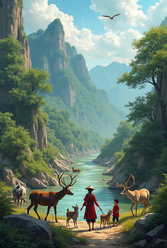 Hmong people live with wild animals.