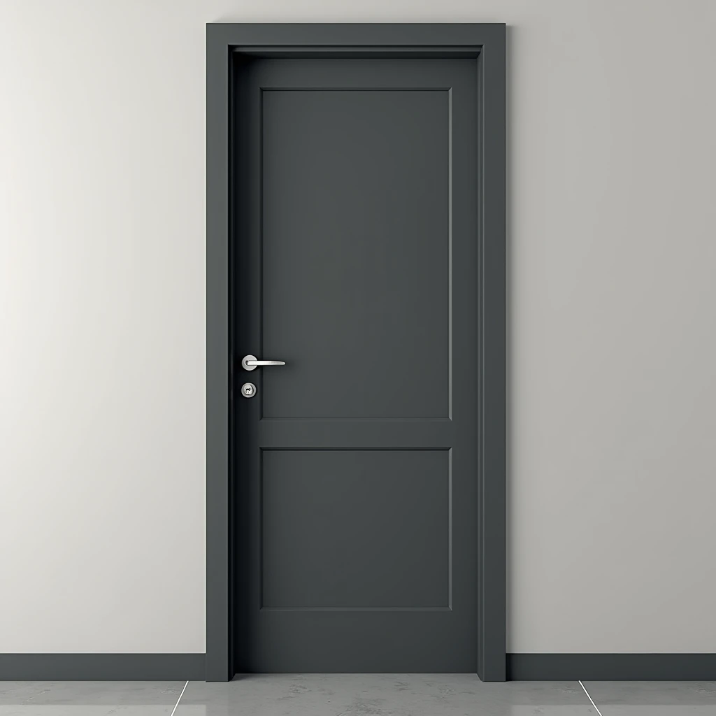 Door smooth, Divided into 3 equal dark grey sections with horizontal interlocking（Per piece）,Height 90m x 0,Width 8