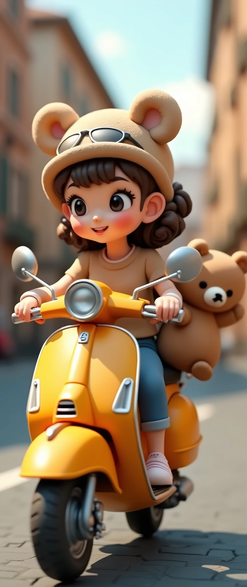 (masterpiece:1.2,Exceptional Quality,mirror-like,Cinematic Experience,Best illustrations,Super detailed),8k,wallpaper,(Figures:2.0),(Audrey Hepburn driving a Vespa with Rilakkuma behind her:2.0),(Roman holidays:2.0),(Isometric 3D diorama:2.0)