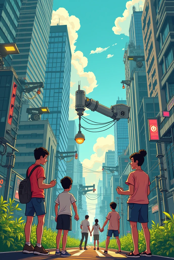 Political cartoon depicting how the growth in technology will affect filipino society in the next five years