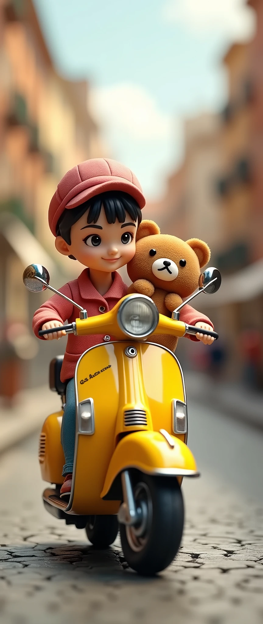 (masterpiece:1.2,Exceptional Quality,mirror-like,Cinematic Experience,Best illustrations,Super detailed),8k,wallpaper,(Figures:2.0),(Audrey Hepburn driving a Vespa with Rilakkuma holding on behind:2.0),(Roman holidays:2.0),(Isometric 3D diorama:2.0)