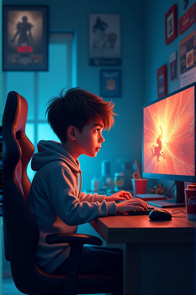 Boy plays dota 2