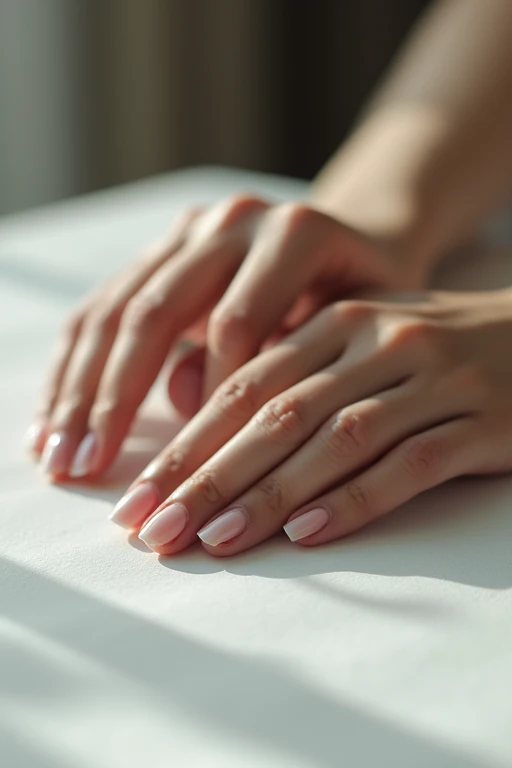 Beautiful hands、nail、Place your hand on the paper