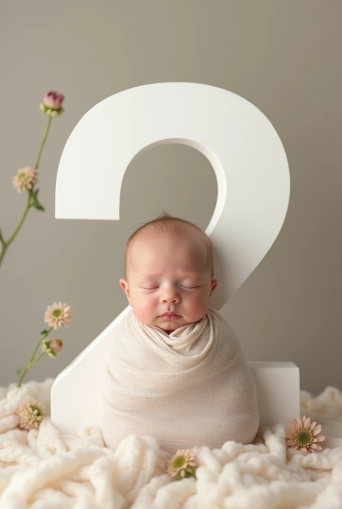 a “2” word standee behind a baby photoshoot