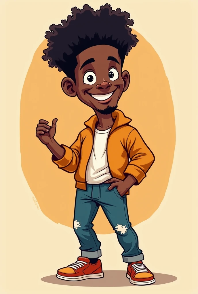 Create a Cartoon Style Black Man Illustration 