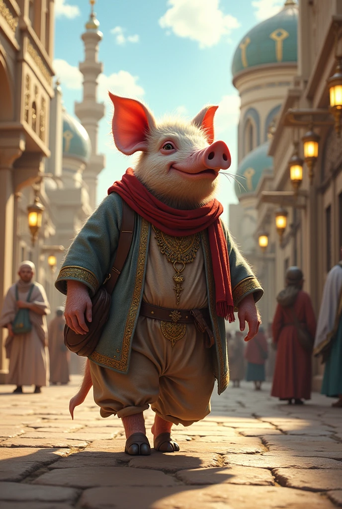 Human Pig goes to madina