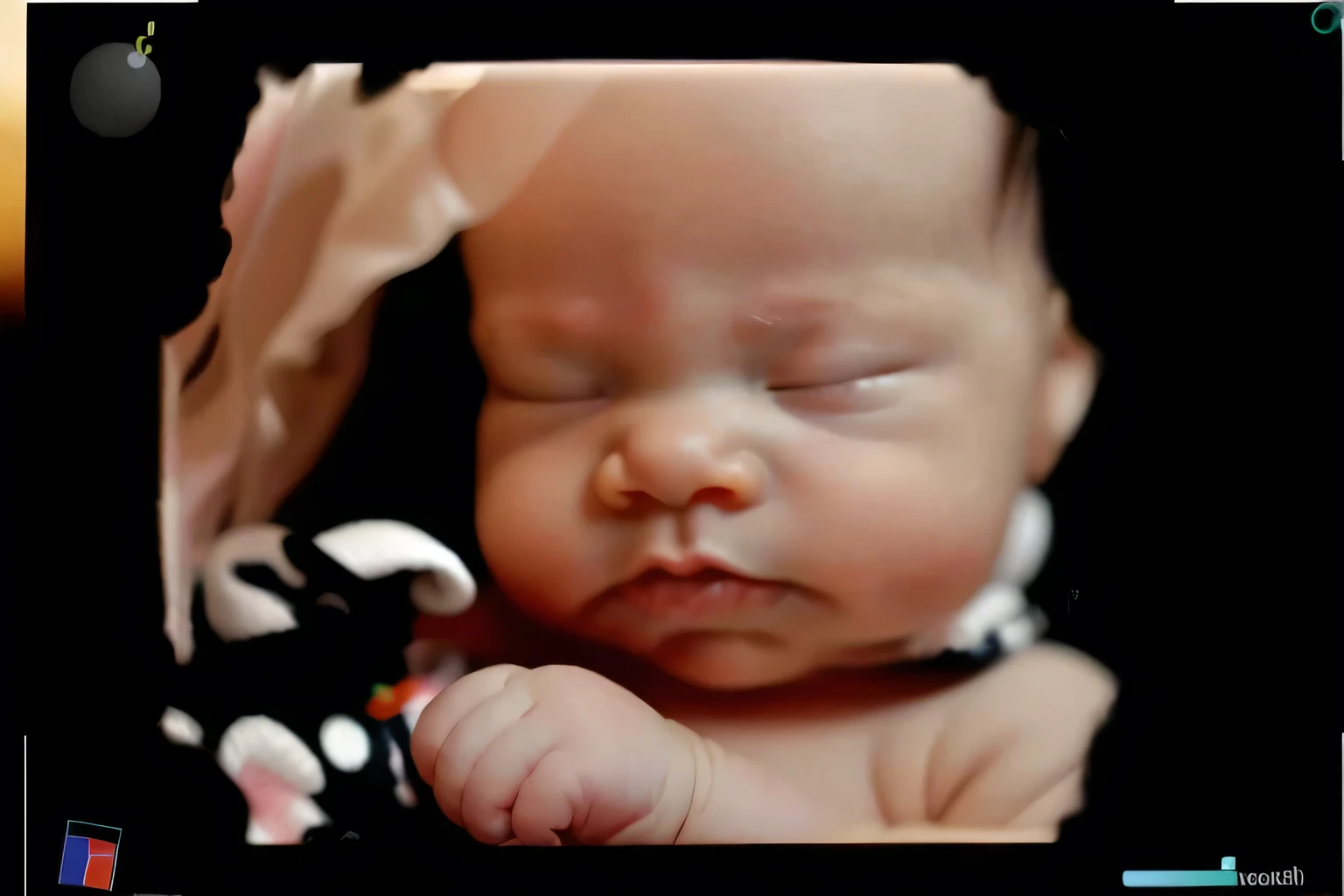match picture, same angle, portrait, real baby, realistic baby face, sleeping white baby girl, baby lips, baby nose, fix nose, small nose, fix lips, fix chin, fix eyelids, fetus, inside womb, rosy face, hd, realistic, cute, 8k, uhd, high quality, sharp focus, the composition beautiful rich and bright