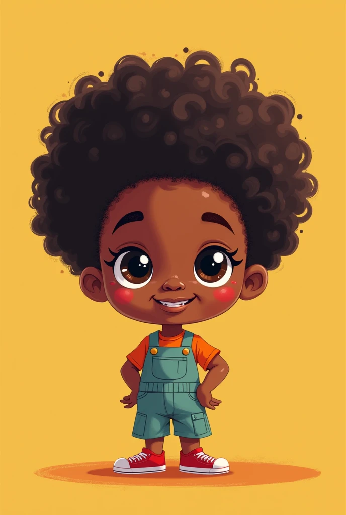 Create a Cartoon Style Black Child Illustration