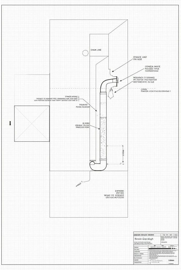 A simple waste plumbing installation drawing