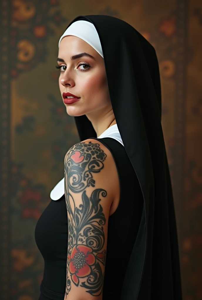 point of view tattooed nun sucking my dick