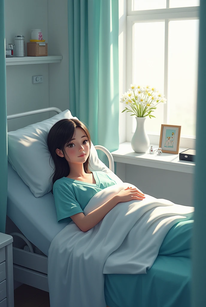 Arzina patient is lying in the hospital cabin