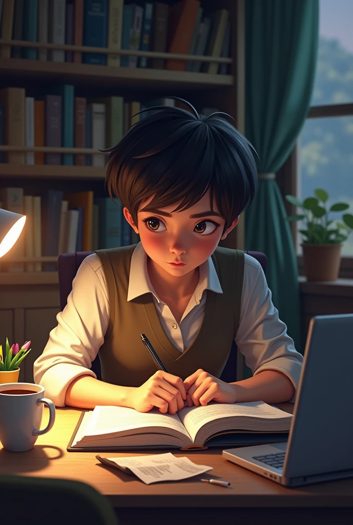 student studying