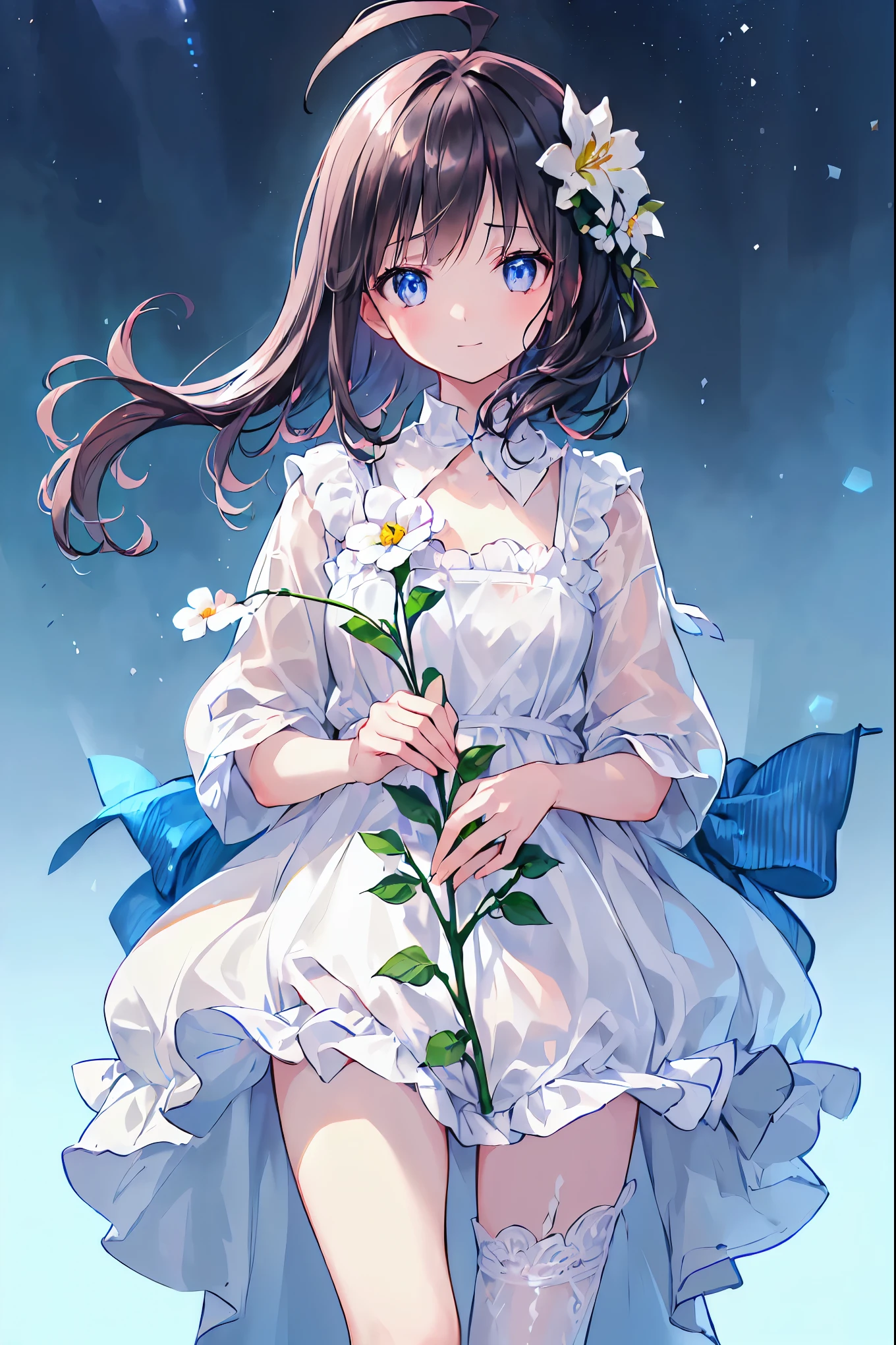 (8k, Highest quality, Highest quality:1.3), (High resolution, High resolution, Ultra-Realistic Details:1.1), (Originality, Great illustrations, masterpiece:1.2),Her captivating grey-blue eyes shine like stars，
(pastel colour, watercolor),
((Bright atmosphere)),
break
(A person working at a flower shop:1.4), (Gentle expression, A little sleepy face, smile:1.3), (Shiny black hair, Medium Hair, Ahoge:1.3), (Watering the flowers in front of the florist&#39;s shop, Long black hair and an apron:1.3)
(Highly detailed face:1.2),
(cute), (beautiful girl:1.2),
(Glowing White Skin, Clear Skin:1.2),
(Symmetrical eyes, Very beautiful fine grain:1.2), (Big eyes:1.1),
(Droopy eyes:1.2),
break
(The flower shop is small but friendly.:1.3),
(Perfect Fingers, Perfect hands, Perfect ???????), 
break
((Movie Scenes, Cinematic)), (Focus on women:1.2), (Depth of written boundary:1.4), (Background Blur, Bokeh:1.3),