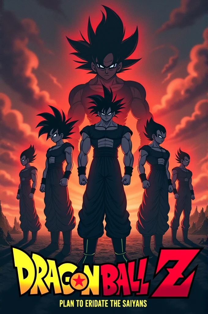 Make a poster on movie DRAGON BALL Z -
PLAN TO ERADICATE THE SAIYANS. And write the name of the movie in poster
