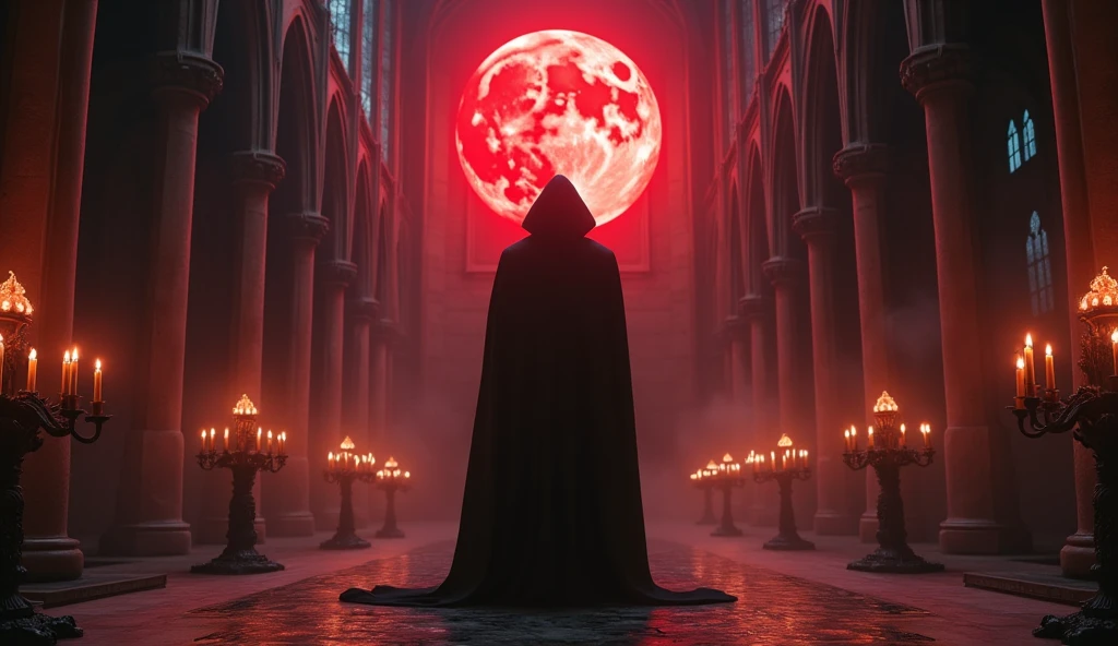 8k、 big red moon , cross of dark lord, king of angmar, touch of death, Taoist robes ,zoom up(number々の賞を受賞したmasterpiece、Incredible detail、Texture、Maximum details),purple flame candle, (summoning magic),(The moonlight at night is beautiful), (Demon King's Castle),(dark organization)arafed image of a group of people in a church with candles,lit candle, dark cinematic concept art, elegant cinematic fantasy art, photorealistic dark concept art, by Beeple, dark robes, wojtek fus, gothic epic library concept, gothic epic library, epic cinematic concept art, dark concept art, Beeple and mike winkelmann, symmetrical epic fantasy art, High resolution, masterpiece, Highest quality, Intricate details, Very detailed, Clear focus, practical skin texture, texture, Shot with Canon, 85mm, Shallow and deep, Kodak Vision Color, Exactly, Very detailed, photograph_\(Extremist\), photographpractical, practical, Post-processing, Maximum details, Roughness, Real Life, Extremist practical, Photorealism, photographgraphy, 8K Ultra HD, photographgraphy