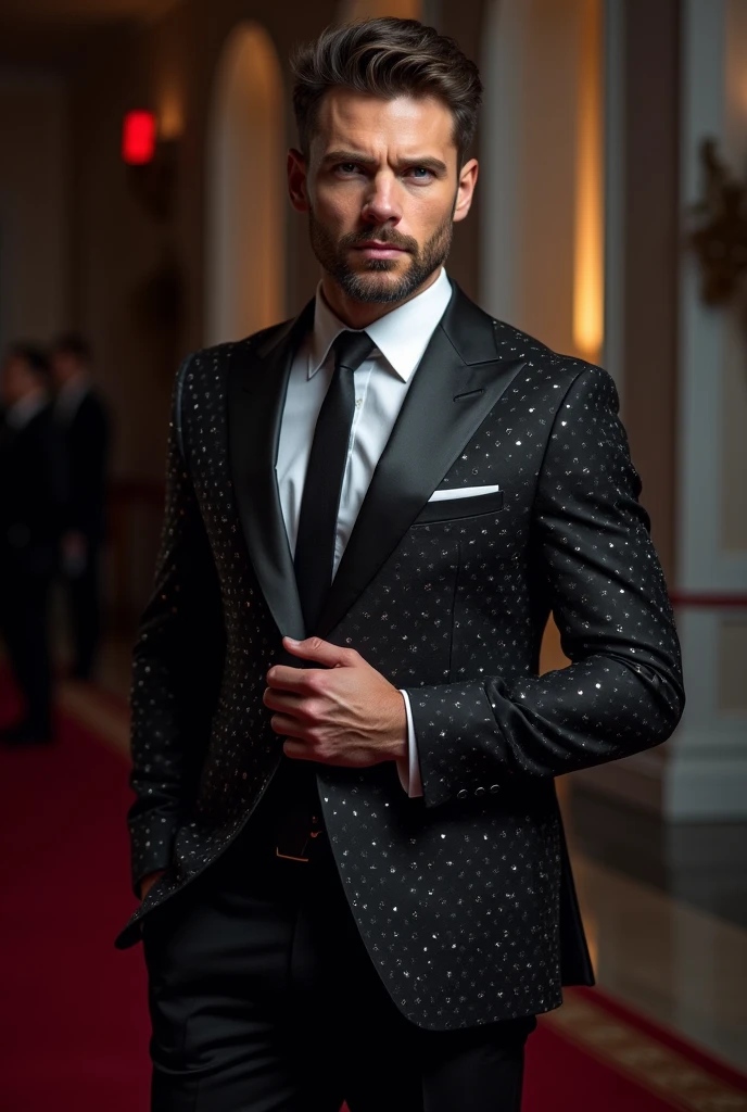 Men's standard suit with rhinestones