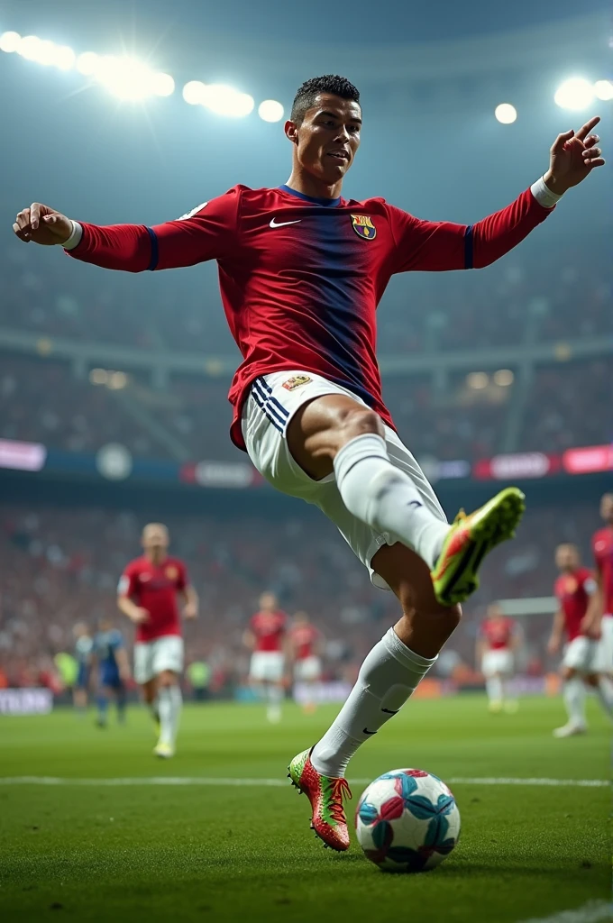 Cristiano Ronaldo bicycle kick against real Madrid in Barcelona jersey
