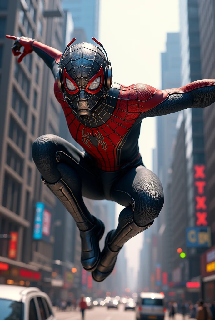 Spider-Man + Ant-Man: A fusion of agility and size-shifting abilities. Imagine Spider-Man’s suit with the ability to shrink and grow at will, web-slinging while navigating through the Quantum Realm. The suit could feature a spider motif with tiny Ant-Man circ