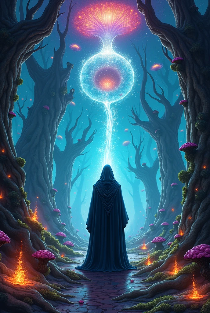 a fantasy potions book cover that evokes a sense of magical world, it has to 
have space for a title