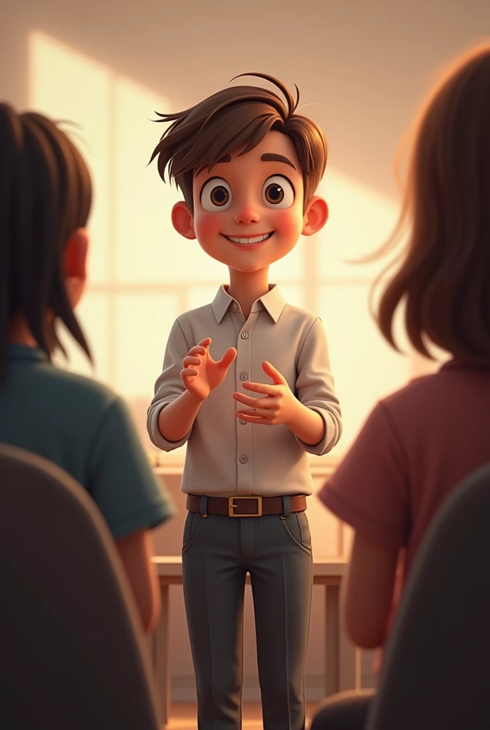 A boy giving introduction 